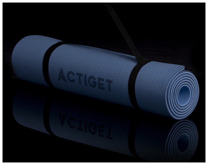 Коврик спортивный Actiget TPE 183 x 61 x 0.6 см для йоги и фитнеса ACT0021 Blue/Sky Blue