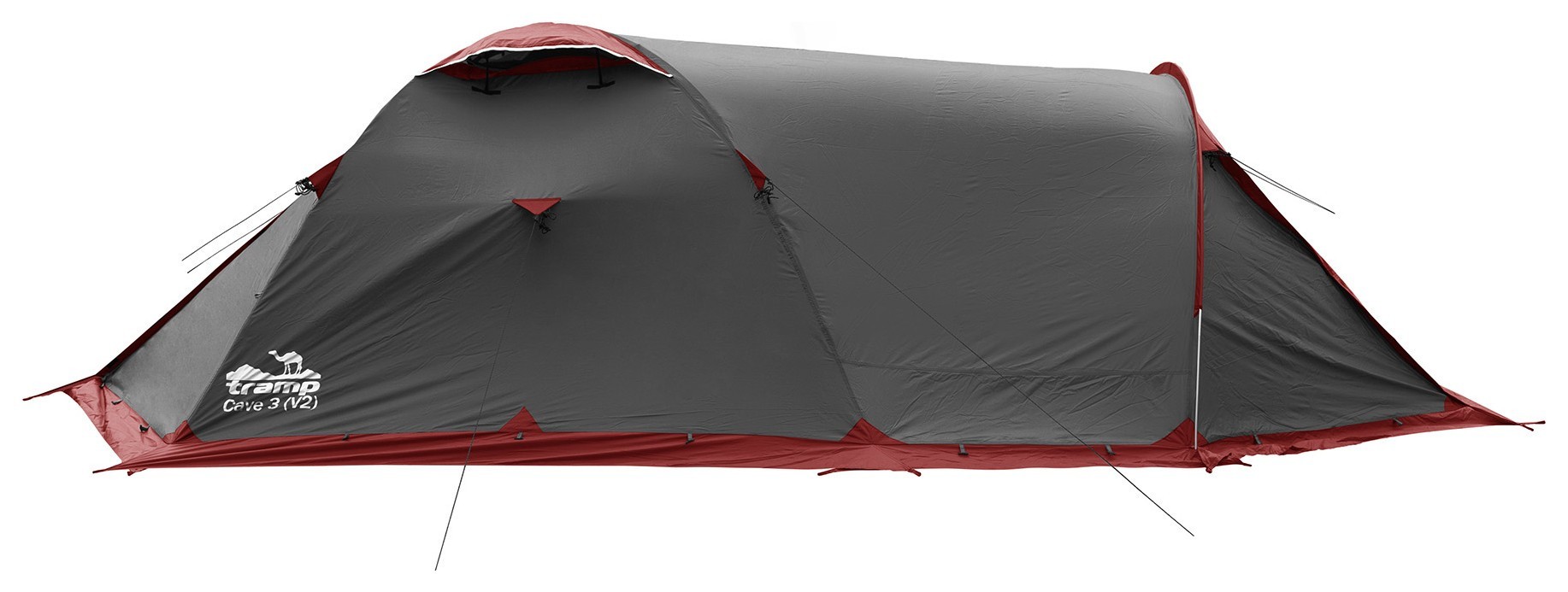 Палатка Tramp Cave 3 (V2) серая/красная (TRT-021)