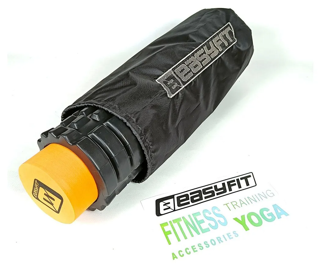 Масажний ролик EasyFit PRO Active 33 см подвійний (Чорний)
