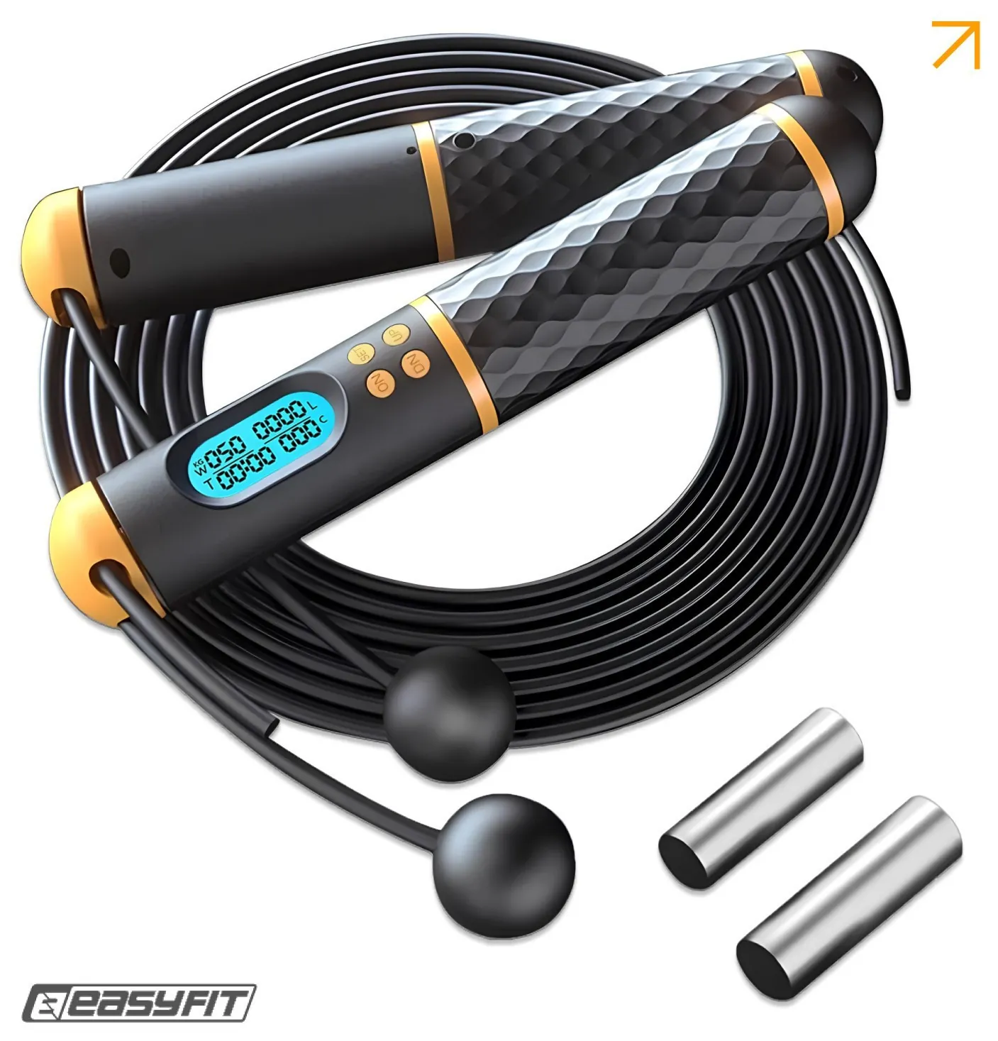 Розумна скакалка EasyFit SmartRope 3 м з утяжнювачами (бездротова) (EFIT_EF-1908-BY)