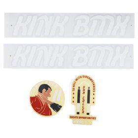 Набор наклеек на раму KINK BMX Contender II Decal Kit бело-красные