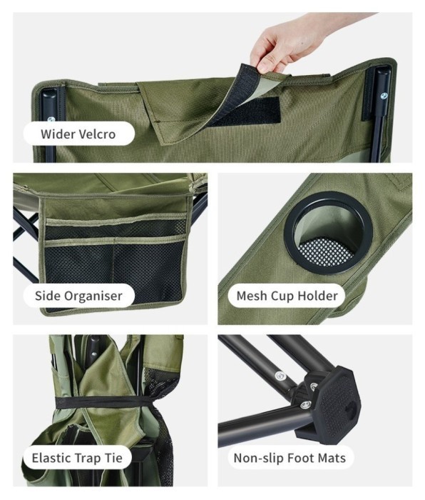 Кресло-шезлонг складной Naturehike CNK2550JJ023 Nightfall T05, сталь, оливковое