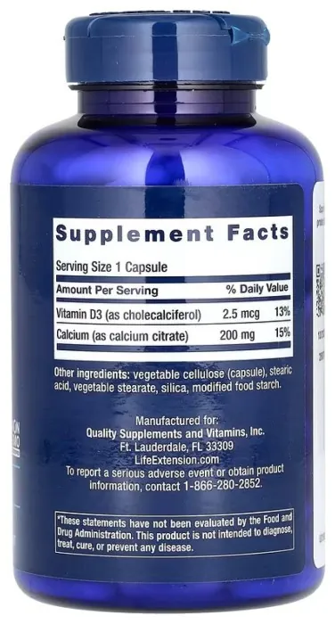 Calcium Citrate with Vitamin D - 200 caps