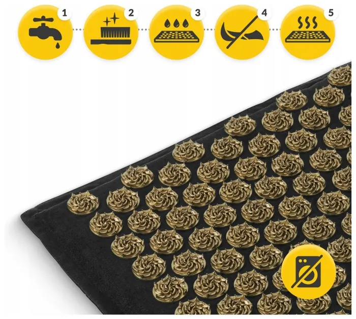 Коврик акупунктурный с подушкой 4FIZJO Eco Mat XL Аппликатор Кузнецова Black/Gold (P-5907739313591)