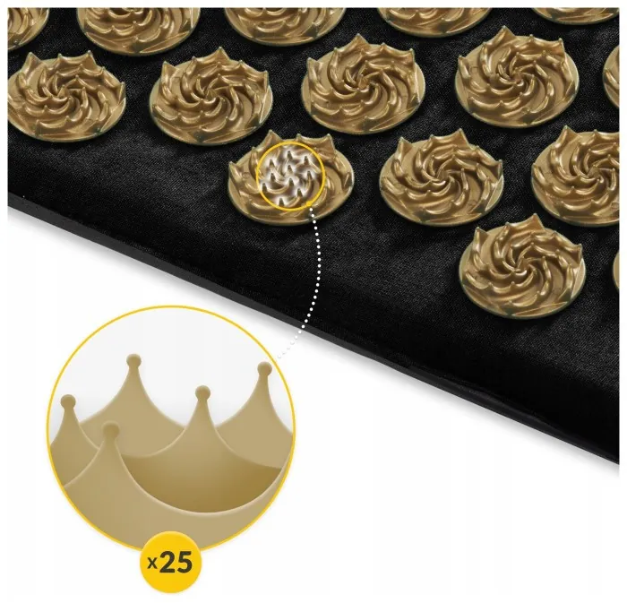 Коврик акупунктурный с подушкой 4FIZJO Eco Mat XL Аппликатор Кузнецова Black/Gold (P-5907739313591)
