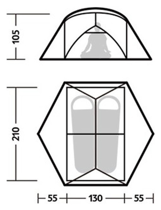 Намет надлегкий двомісний Naturehike Mongar CNK2550WS016, 15D, сiрий