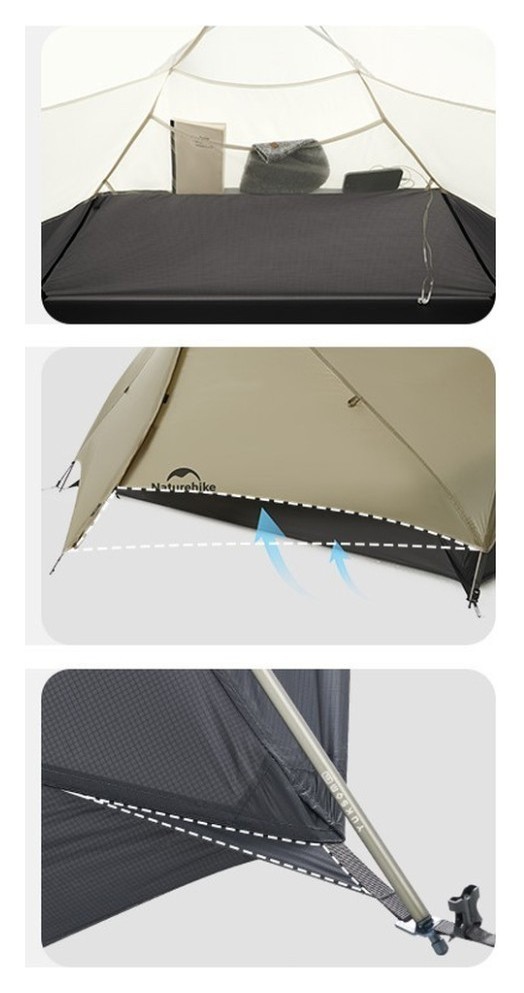 Намет надлегкий двомісний Naturehike Mongar CNK2550WS016, 15D, сiрий