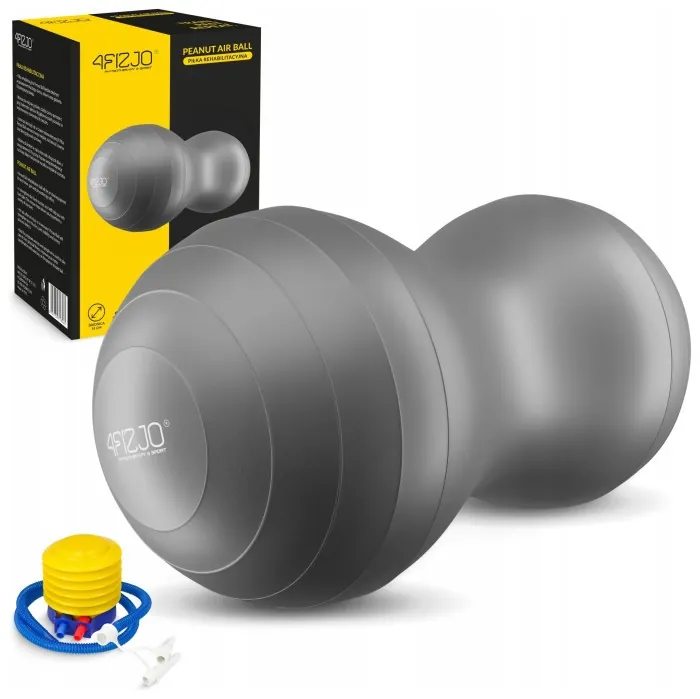 М'яч для фітнесу (арахіс) 4FIZJO Air Ball Peanut 45 x 90 см Anti-Burst Grey (P-5905973407175)