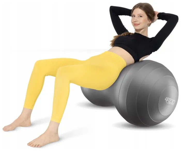 М'яч для фітнесу (арахіс) 4FIZJO Air Ball Peanut 45 x 90 см Anti-Burst Grey (P-5905973407175)