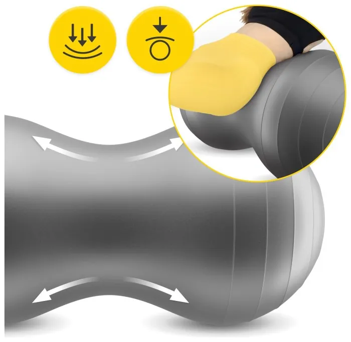 М'яч для фітнесу (арахіс) 4FIZJO Air Ball Peanut 45 x 90 см Anti-Burst Grey (P-5905973407175)