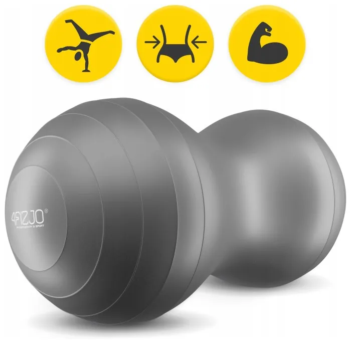 М'яч для фітнесу (арахіс) 4FIZJO Air Ball Peanut 45 x 90 см Anti-Burst Grey (P-5905973407175)