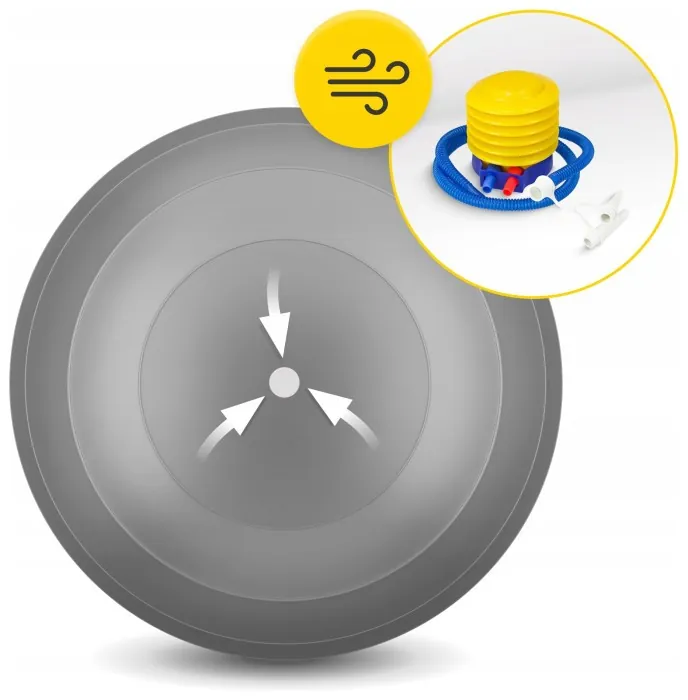 М'яч для фітнесу (арахіс) 4FIZJO Air Ball Peanut 45 x 90 см Anti-Burst Grey (P-5905973407175)