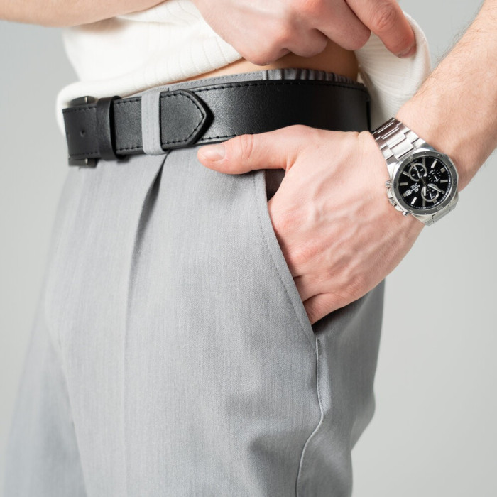 Стильные мужские брюки Slavni серые, Брюки прямого кроя Slavni Dart серые