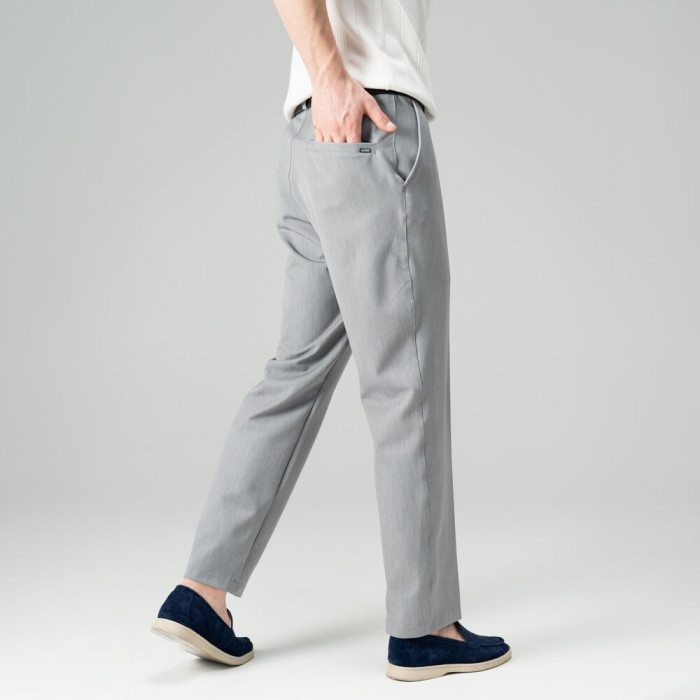 Стильные мужские брюки Slavni серые, Брюки прямого кроя Slavni Dart серые