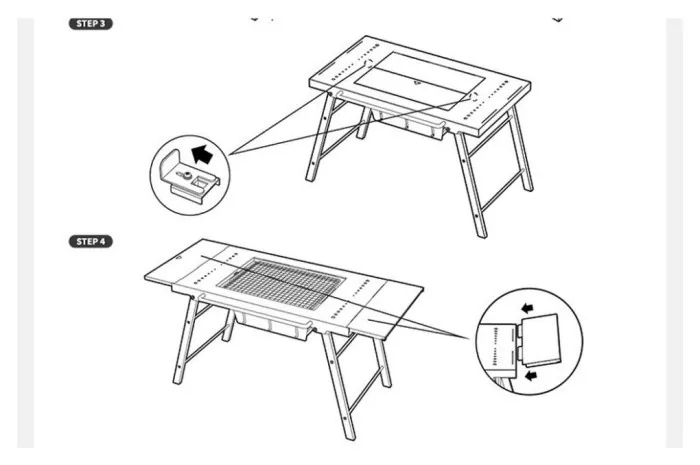 Стіл для барбекю сталевий Naturehike CNK2350CF018, чорний