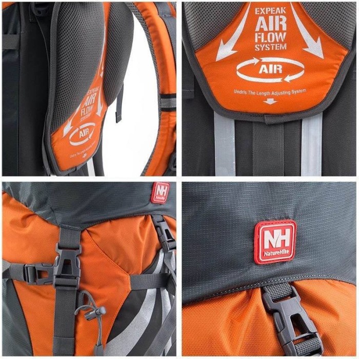 Рюкзак туристичний Naturehike NH70B070-B, 70 л + 5 л, помаранчевий, укр, укр
