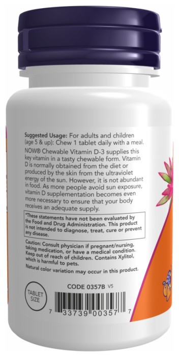 VIT D-3 1000 IU Chewable Fruity - 180 loz