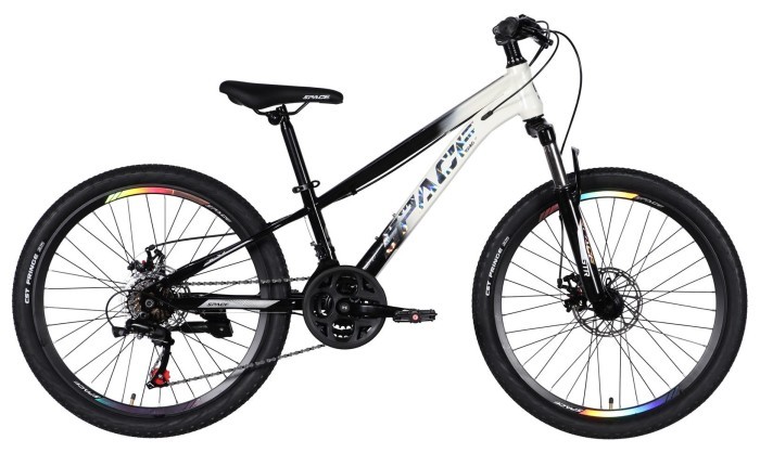 Велосипед ST 24" SPACE MARS DD FR рама-11" черный с белым 2026