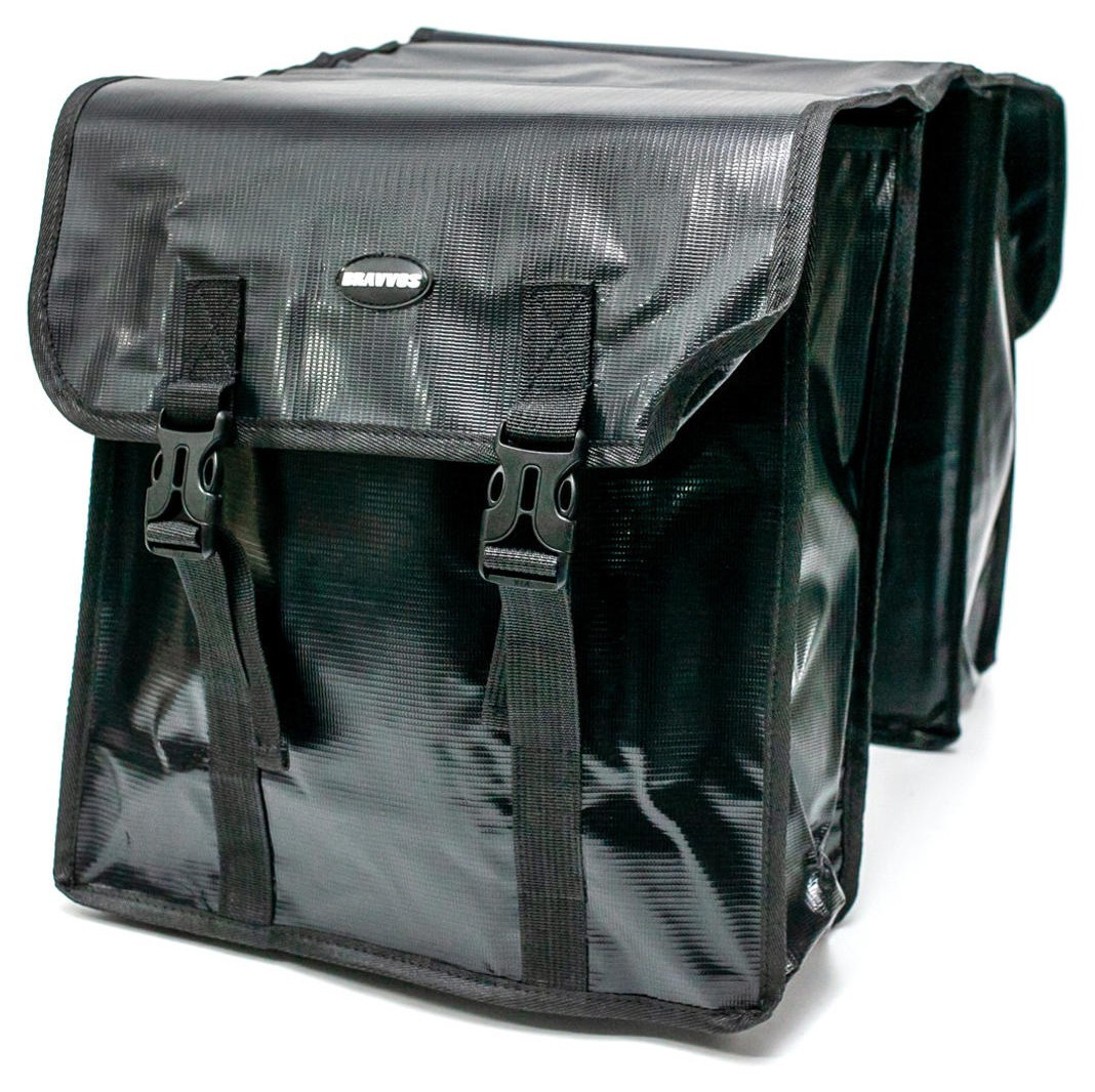 Велосумка штаны, на багажник 31x14x33cm черный BRAVVOS F-089, водоотталк. материал