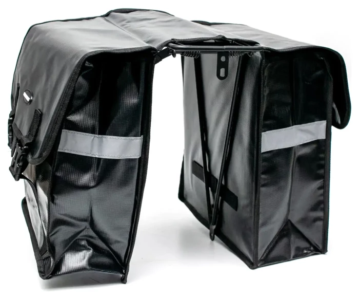 Велосумка штани на багажник 31x14x33cm чорний BRAVVOS F-089, водовідштовх. матеріал