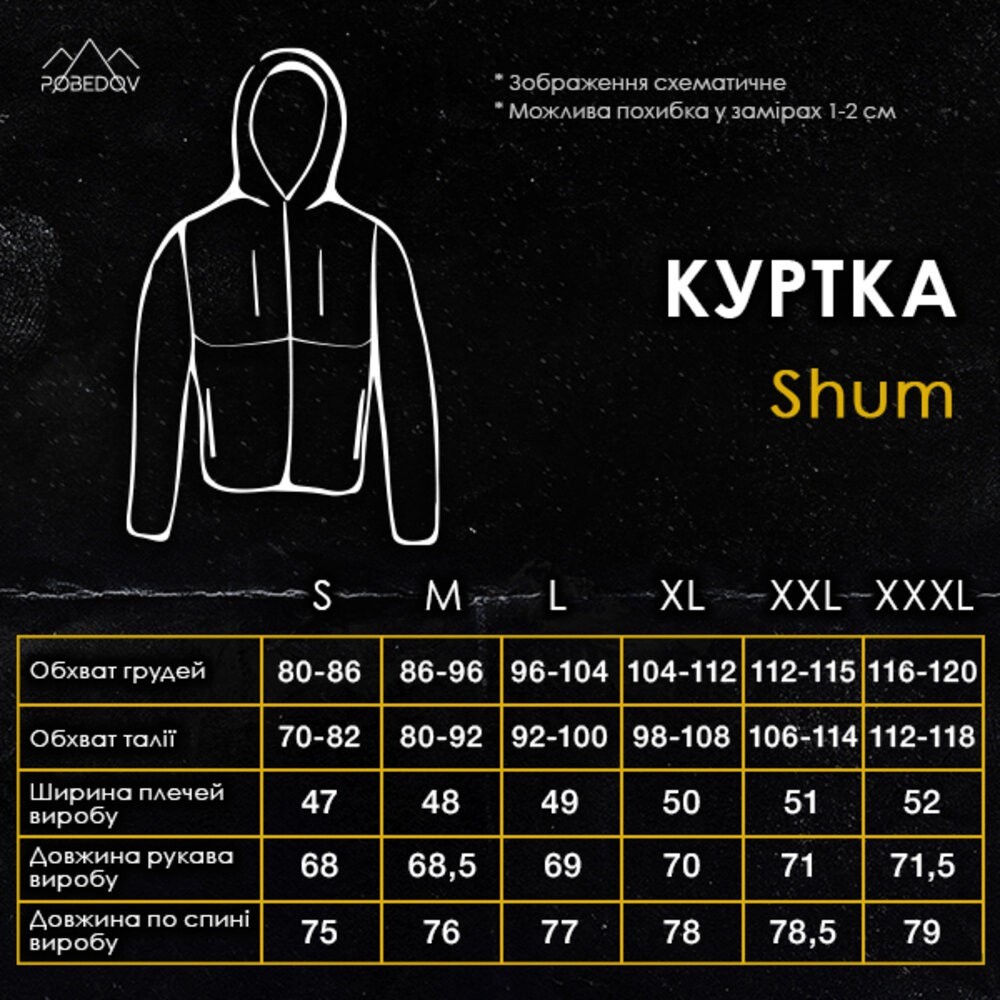 Осенняя мужская черная куртка из даймонд-коттона Pobedov Shum