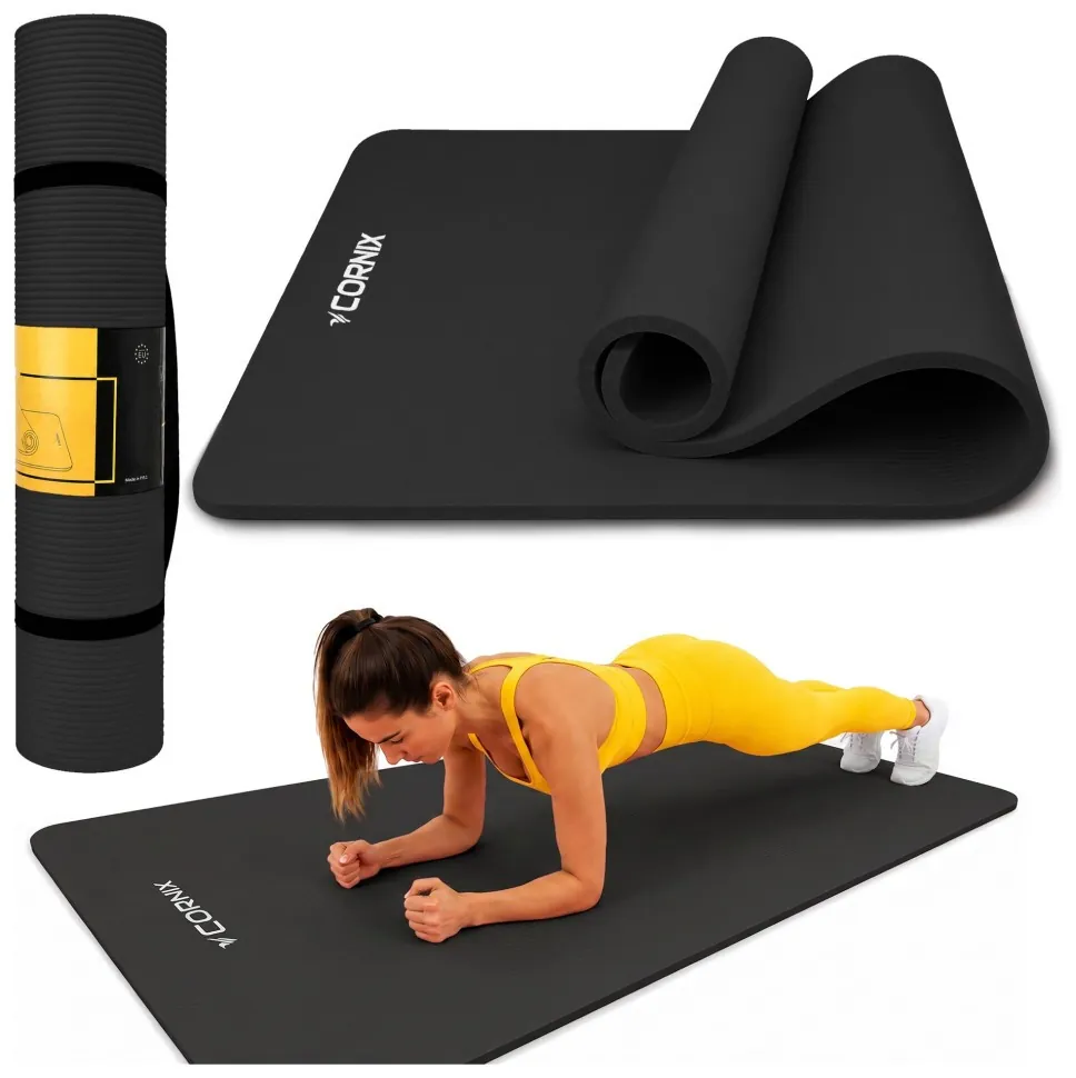 Килимок спортивний Cornix NBR XL 190 x 100 x 1.5 cм для йоги та фітнесу XR-0498 Black (LFXR-0498)