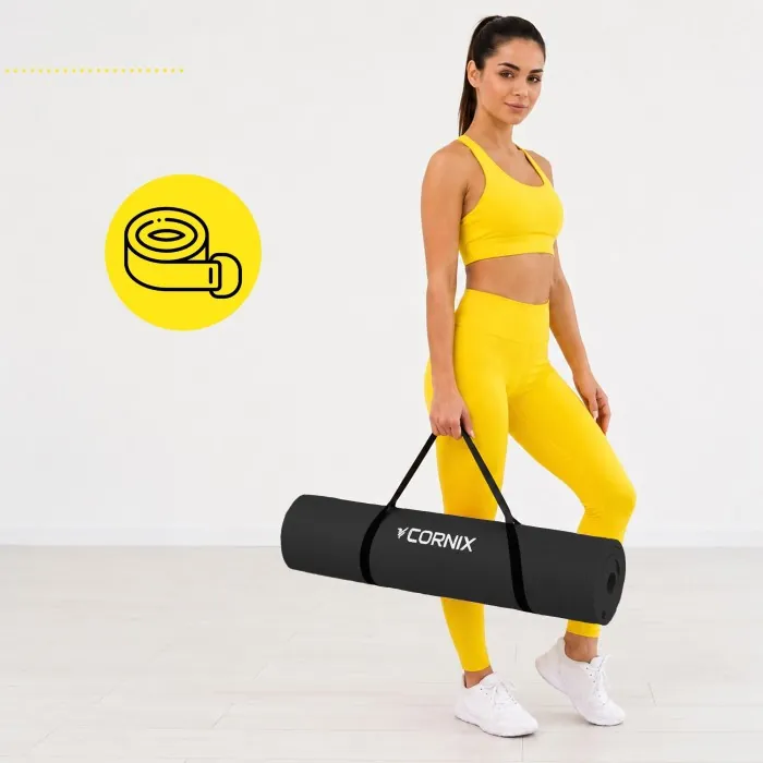 Коврики спортивные Cornix NBR XL 190 x 100 x 1.5 cм для йоги и фитнеса XR-0498 Black