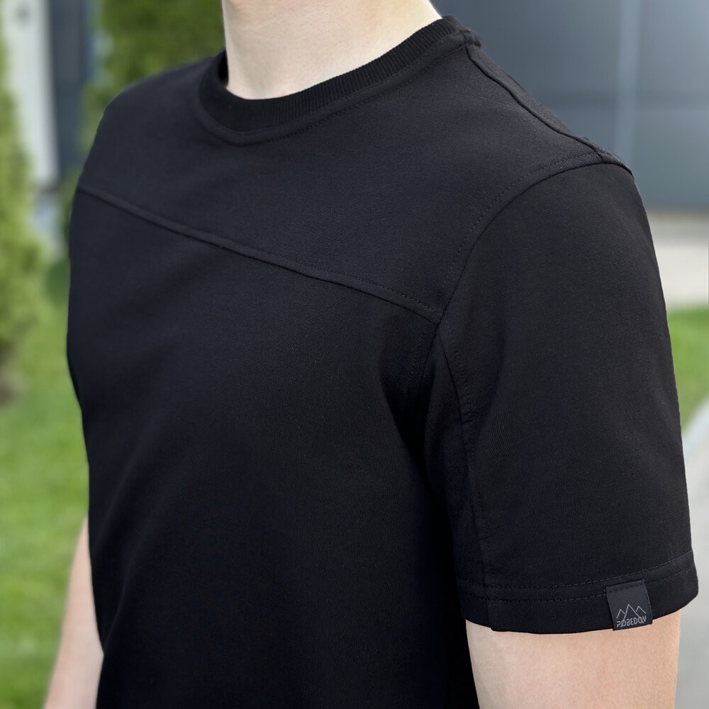 Мужской летний комплект шорты и футболка черный Pobedov Barel