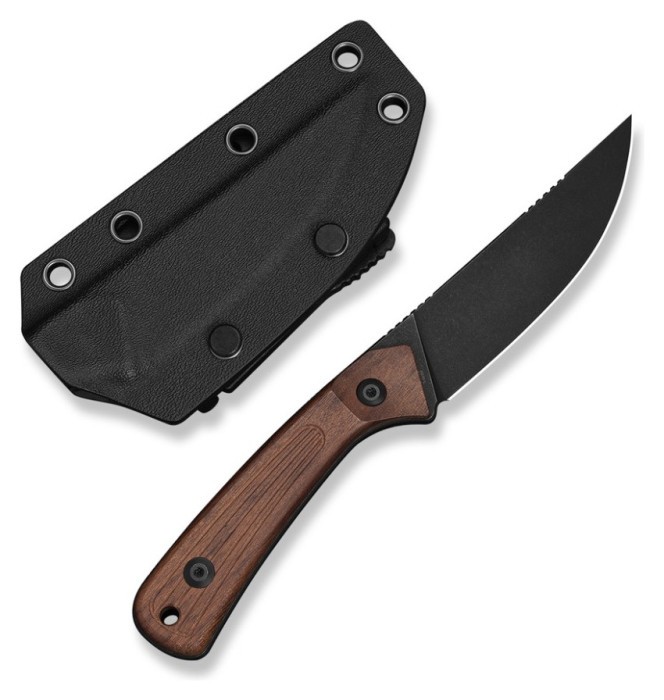 Ніж фіксований туристичний Civivi Carveth (9,1 см) AEB-L / Wood дерево з чохлом