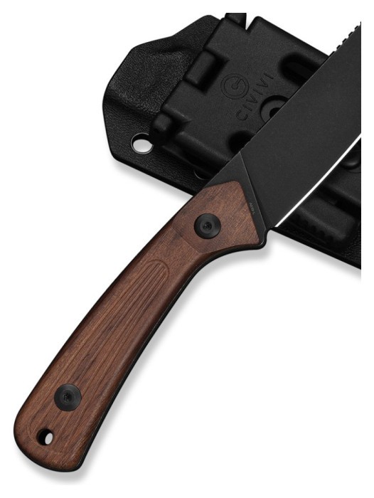 Ніж фіксований туристичний Civivi Carveth (9,1 см) AEB-L / Wood дерево з чохлом
