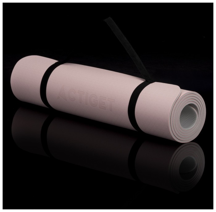 Коврик спортивный Actiget TPE 183 x 61 x 0.6 см для йоги и фитнеса ACT0024 Mint/Grey