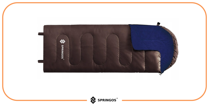 Спальний мішок (спальник) Springos 2 в 1 CS0121 0 ...+8 °C R Brown/Navy Blue