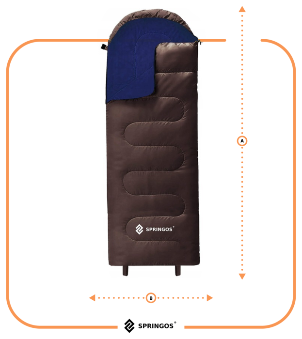 Спальний мішок (спальник) Springos 2 в 1 CS0121 0 ...+8 °C R Brown/Navy Blue