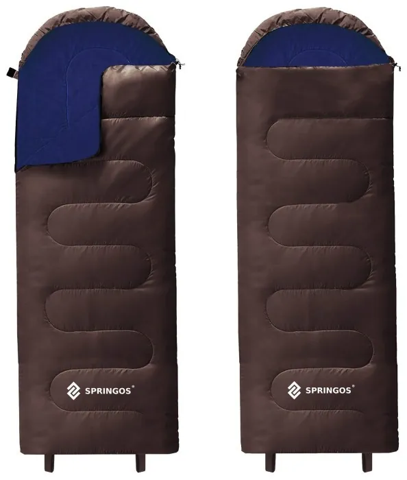 Спальний мішок (спальник) Springos 2 в 1 CS0121 0 ...+8 °C R Brown/Navy Blue