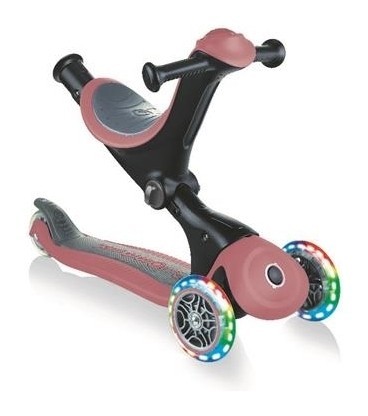 Самокат GLOBBER серії GO UP DELUXE LIGHTS 5в1 пастельно-рожевий, укр, укр