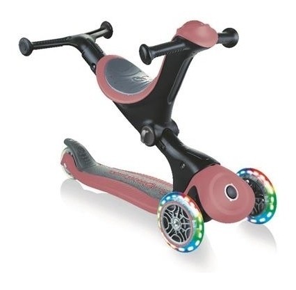Самокат GLOBBER серії GO UP DELUXE LIGHTS 5в1 пастельно-рожевий, укр, укр