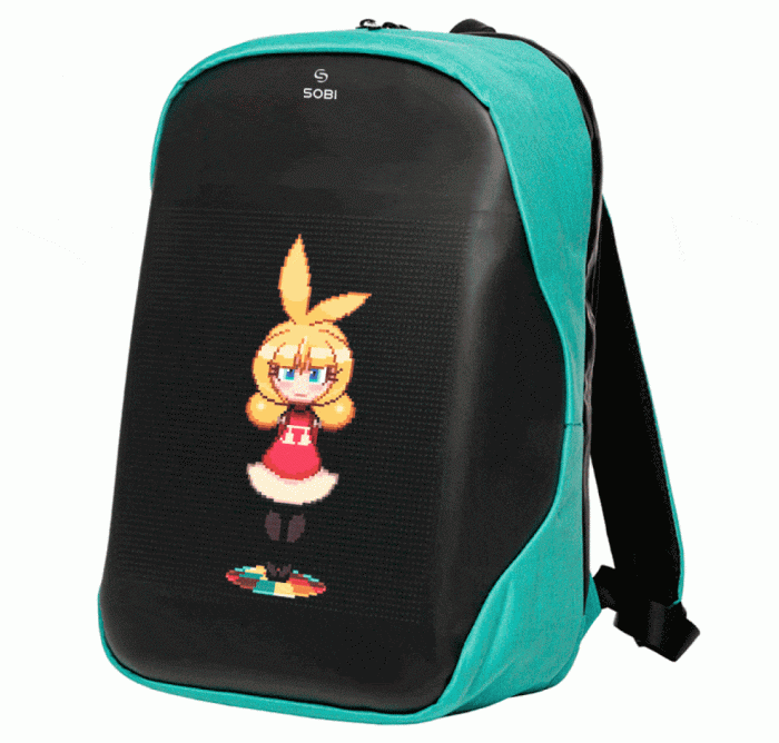 Рюкзак Sobi Pixel Neo SB9704 Mint із LED екраном, укр, укр
