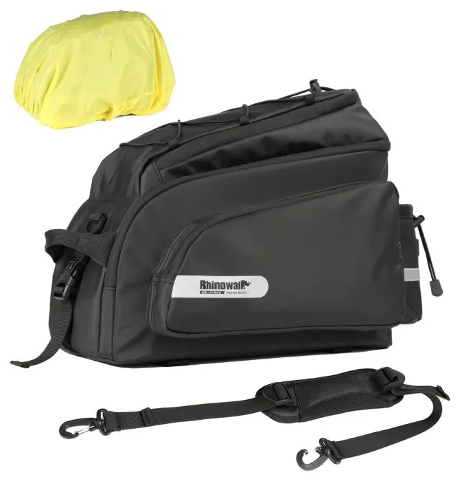 Велосумка на багажник із тримачем для фляги Rhinowalk Multifunctional 17л RK19666 Black, Чорний