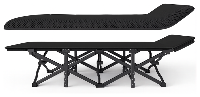 Туристична похідна розкладачка з Mesh-матрацом LEOBRO Black (LB-CC-L1-BLK)