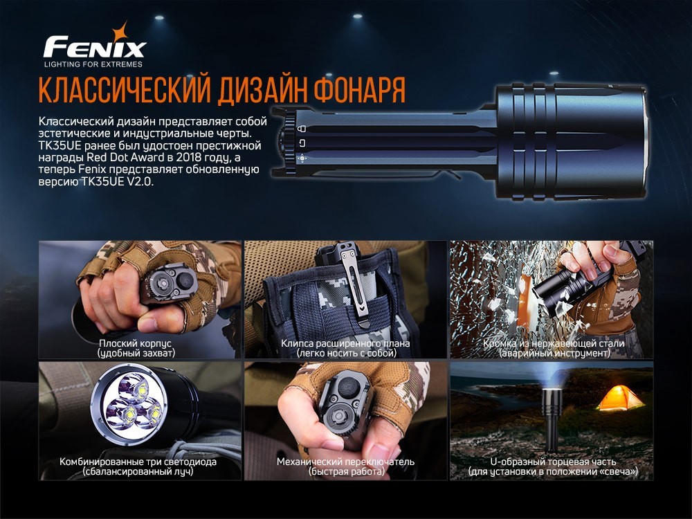 Ліхтар ручний Fenix TK35UE V2.0, укр, укр
