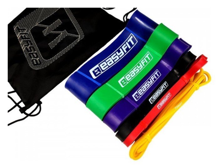 Гумові петлі EasyFit: набір 1-110 кг (6 шт), укр, укр