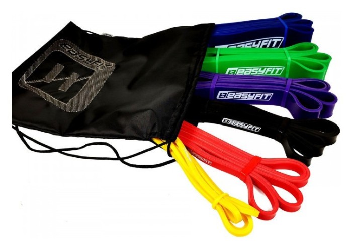 Гумові петлі EasyFit: набір 1-110 кг (6 шт), укр, укр