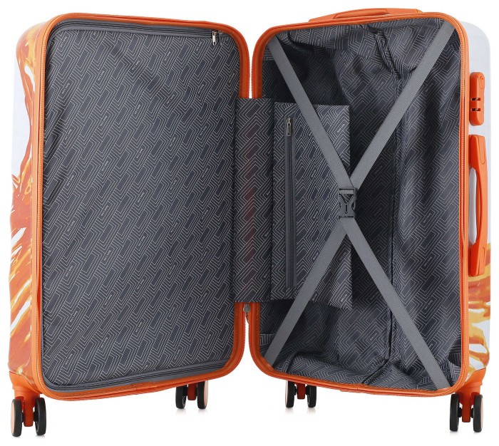 Валіза Semi Line 24" (M) White/Orange Print (T5655-2)