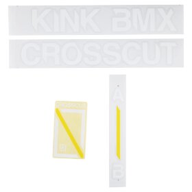 Набір наклейок на раму KINK BMX Crosscut Decal Kit біло-жовті