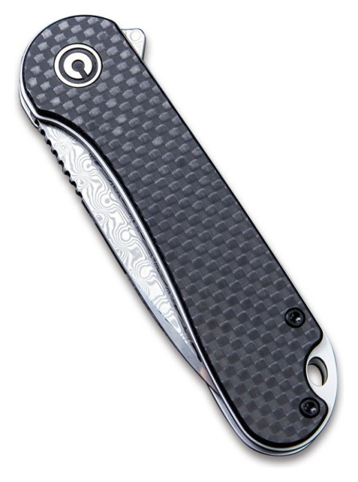Ніж складаний кишеньковий Civivi Elementum, (7.5 см) Damascus / Carbon Fiber & G10