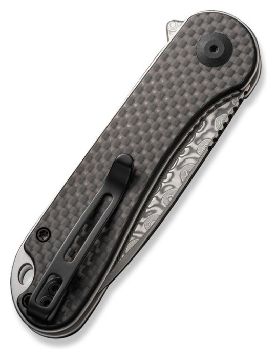 Ніж складаний кишеньковий Civivi Elementum, (7.5 см) Damascus / Carbon Fiber & G10