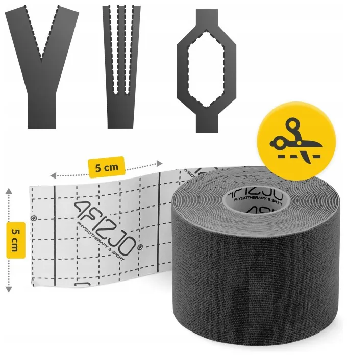 Стрічка кінезіологічна (кінезіо тейп) 4FIZJO 5 см x 5 м Black (P-5907739315977)