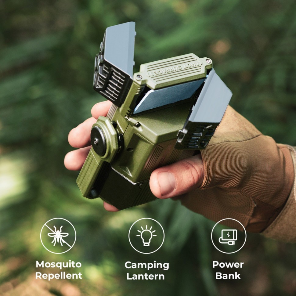 Фумигатор-фонарь-powerbank кемпинговый Flextail Evo Repel, черный