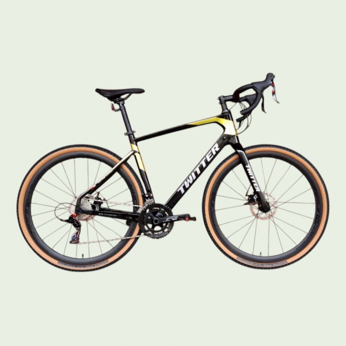 Велосипед карбоновий 28" Twitter Gravel Carbon RS-22S Black-Yellow