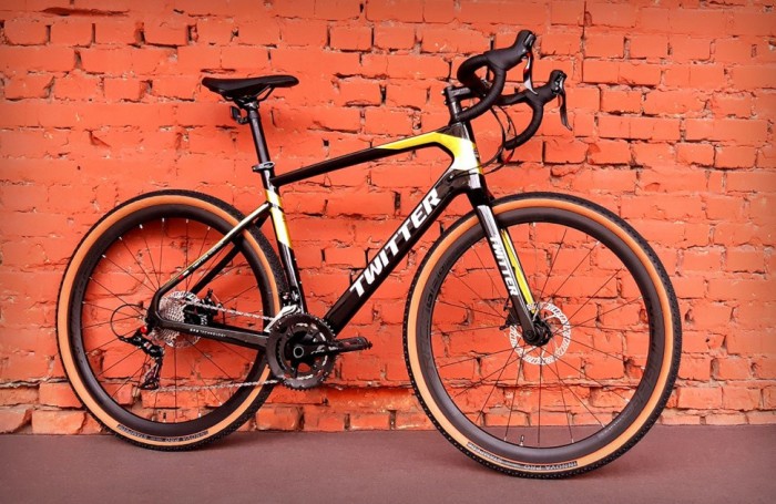 Велосипед карбоновий 28" Twitter Gravel Carbon RS-22S Black-Yellow